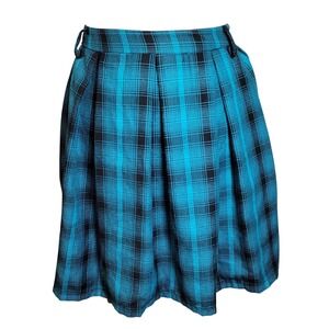 Hot Topic Teal Black Plaid Pleated Mini Skirt XL Goth Grunge Punk Y2K Schoolgirl